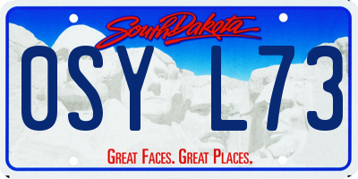 SD license plate 0SYL73
