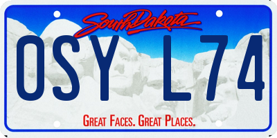 SD license plate 0SYL74