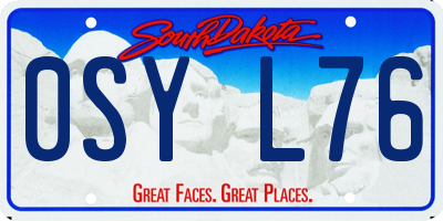SD license plate 0SYL76