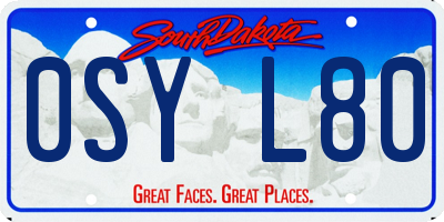 SD license plate 0SYL80