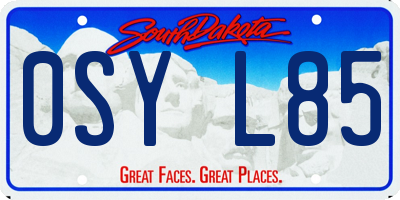 SD license plate 0SYL85