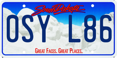 SD license plate 0SYL86