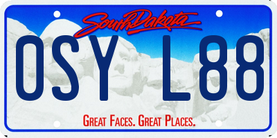 SD license plate 0SYL88