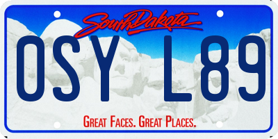 SD license plate 0SYL89