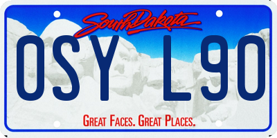SD license plate 0SYL90