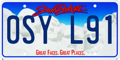 SD license plate 0SYL91