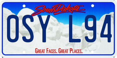 SD license plate 0SYL94