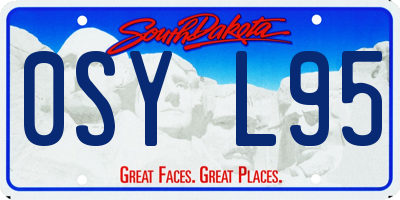 SD license plate 0SYL95