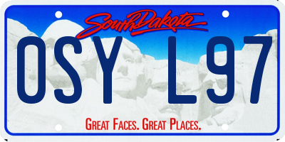 SD license plate 0SYL97