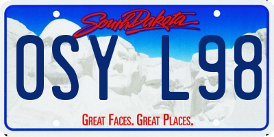 SD license plate 0SYL98