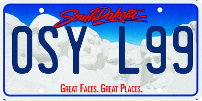 SD license plate 0SYL99