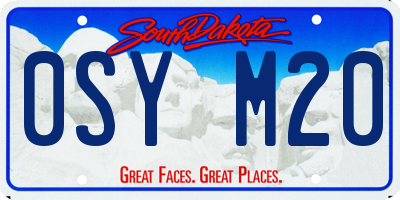 SD license plate 0SYM20