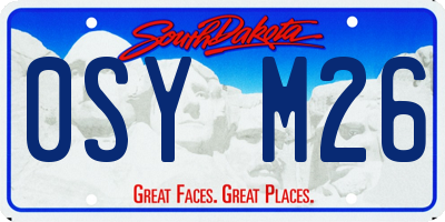 SD license plate 0SYM26