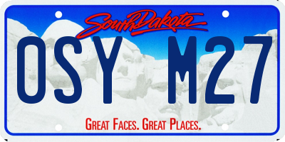 SD license plate 0SYM27