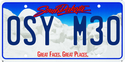 SD license plate 0SYM30
