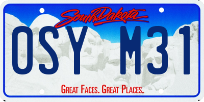 SD license plate 0SYM31