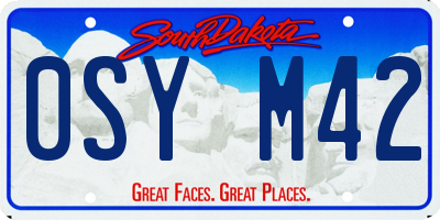 SD license plate 0SYM42