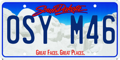 SD license plate 0SYM46