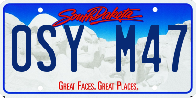SD license plate 0SYM47