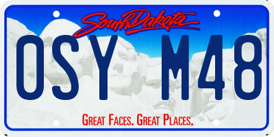 SD license plate 0SYM48