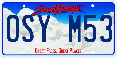 SD license plate 0SYM53