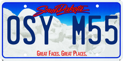 SD license plate 0SYM55