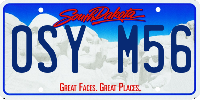 SD license plate 0SYM56
