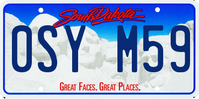 SD license plate 0SYM59
