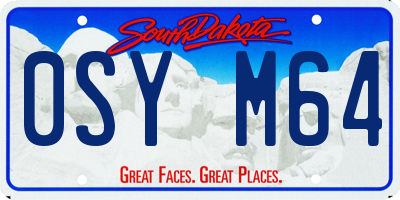 SD license plate 0SYM64