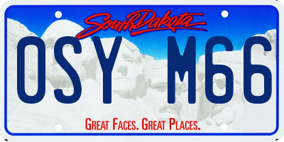 SD license plate 0SYM66