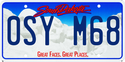 SD license plate 0SYM68