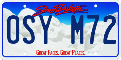 SD license plate 0SYM72
