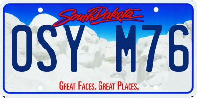 SD license plate 0SYM76