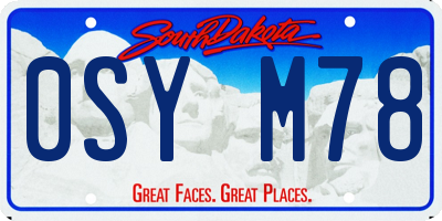 SD license plate 0SYM78