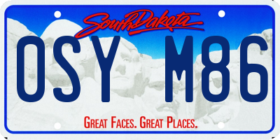 SD license plate 0SYM86