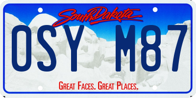 SD license plate 0SYM87