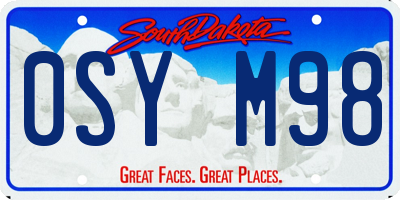 SD license plate 0SYM98