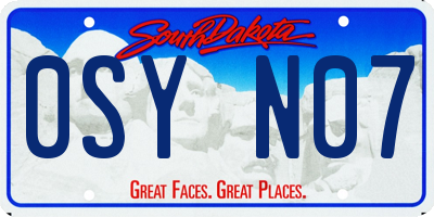 SD license plate 0SYN07