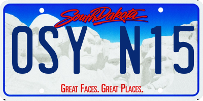 SD license plate 0SYN15