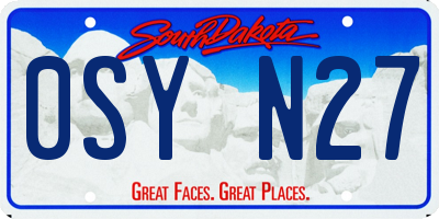 SD license plate 0SYN27