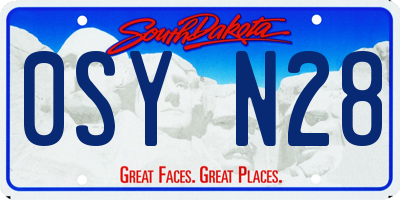 SD license plate 0SYN28