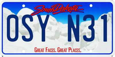 SD license plate 0SYN31
