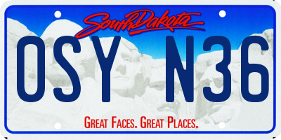 SD license plate 0SYN36