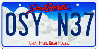 SD license plate 0SYN37