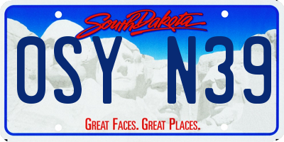 SD license plate 0SYN39
