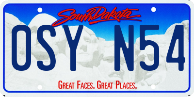 SD license plate 0SYN54