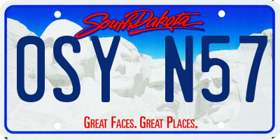 SD license plate 0SYN57