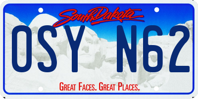 SD license plate 0SYN62