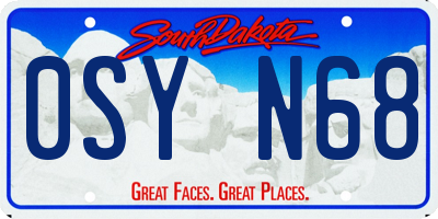 SD license plate 0SYN68