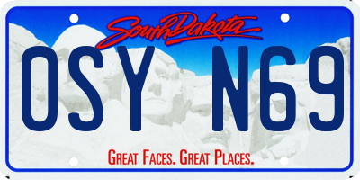 SD license plate 0SYN69